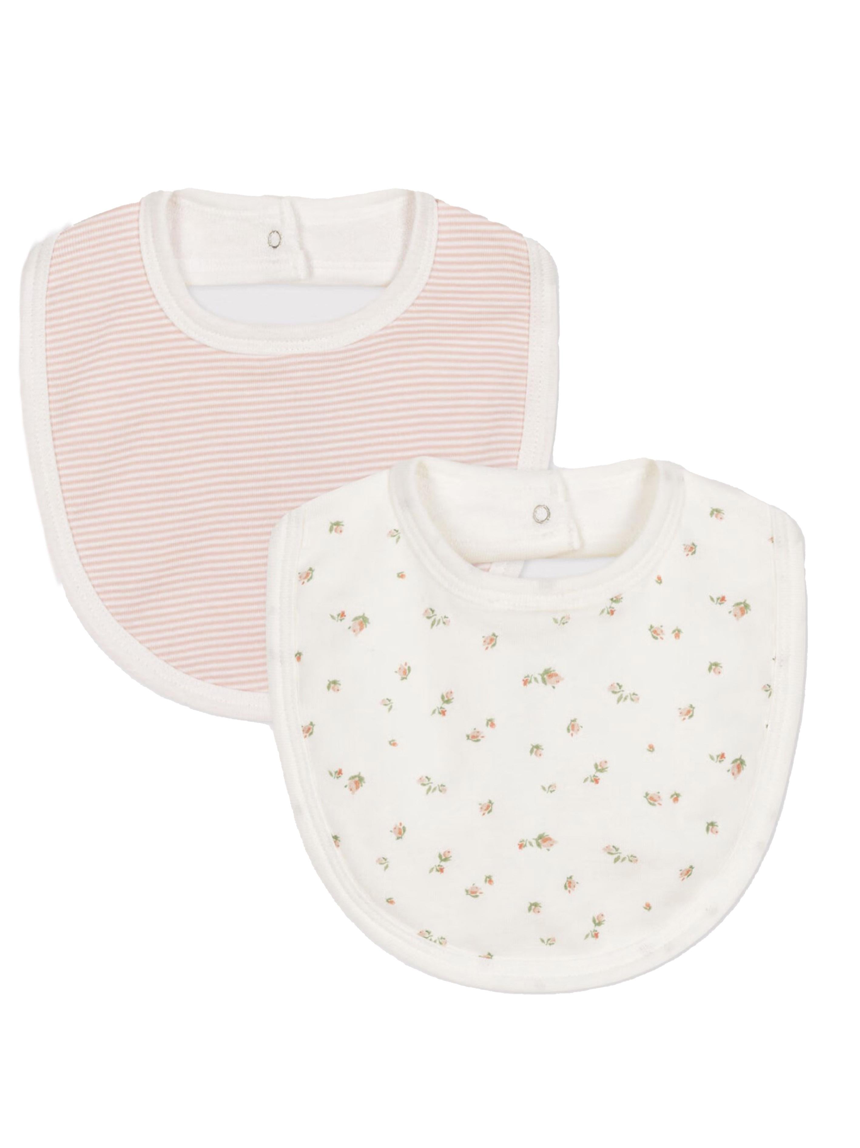 Set bavette fantasia rosa (2pz) A0ATG 01 PETIT BATEAU KIDS 
