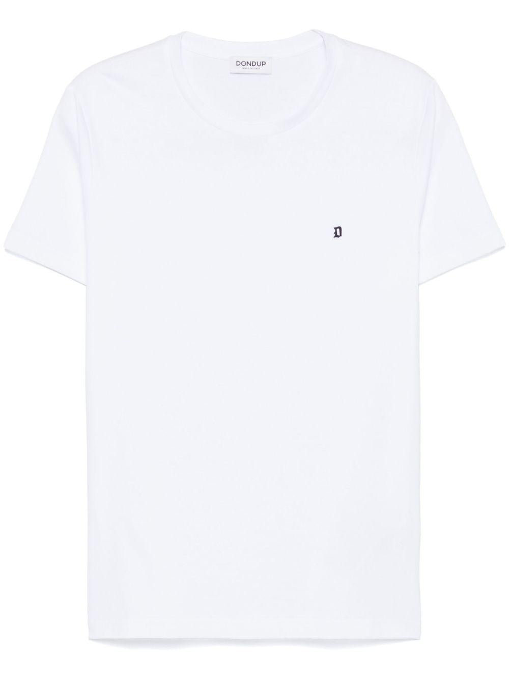 T-shirt bianca logo gommato US198JF0271UZL4 000 DONDUP 