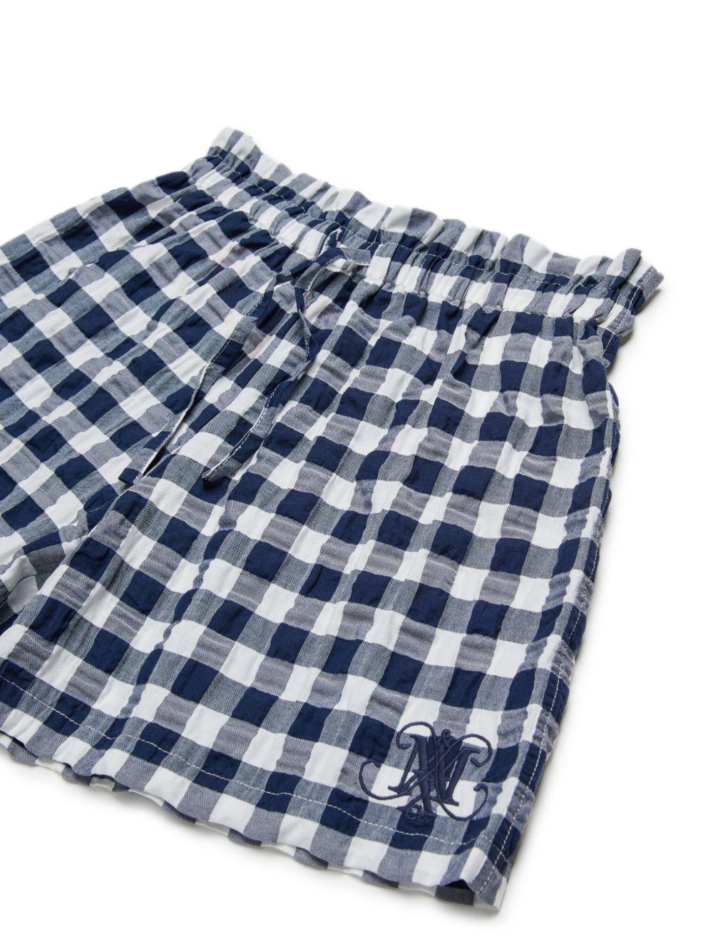 Short fantasia a quadretti blu