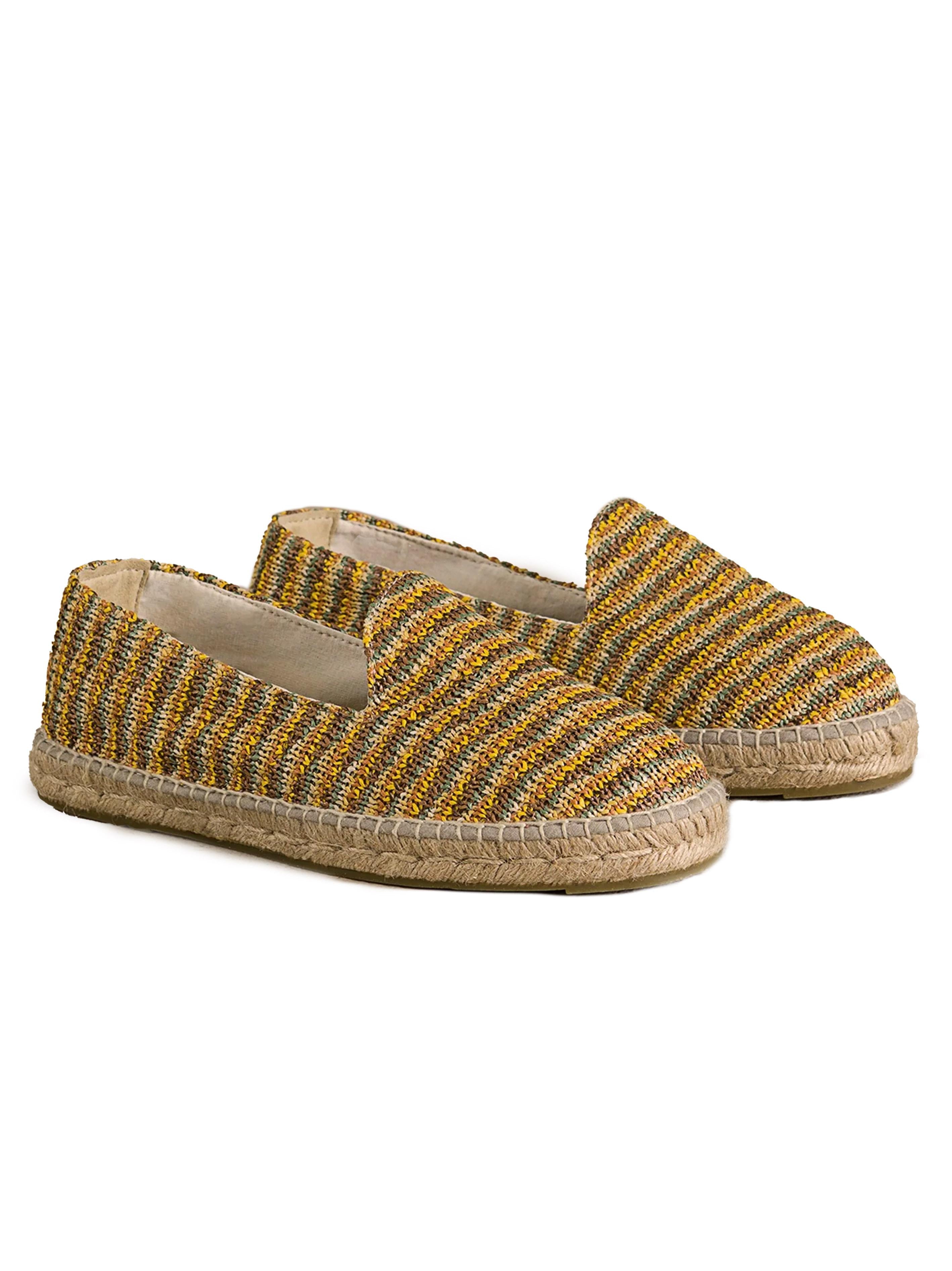 Espadrillas a righe in rafia intrecciata Yucatán gialle G32C0 SAGE MANEBI 