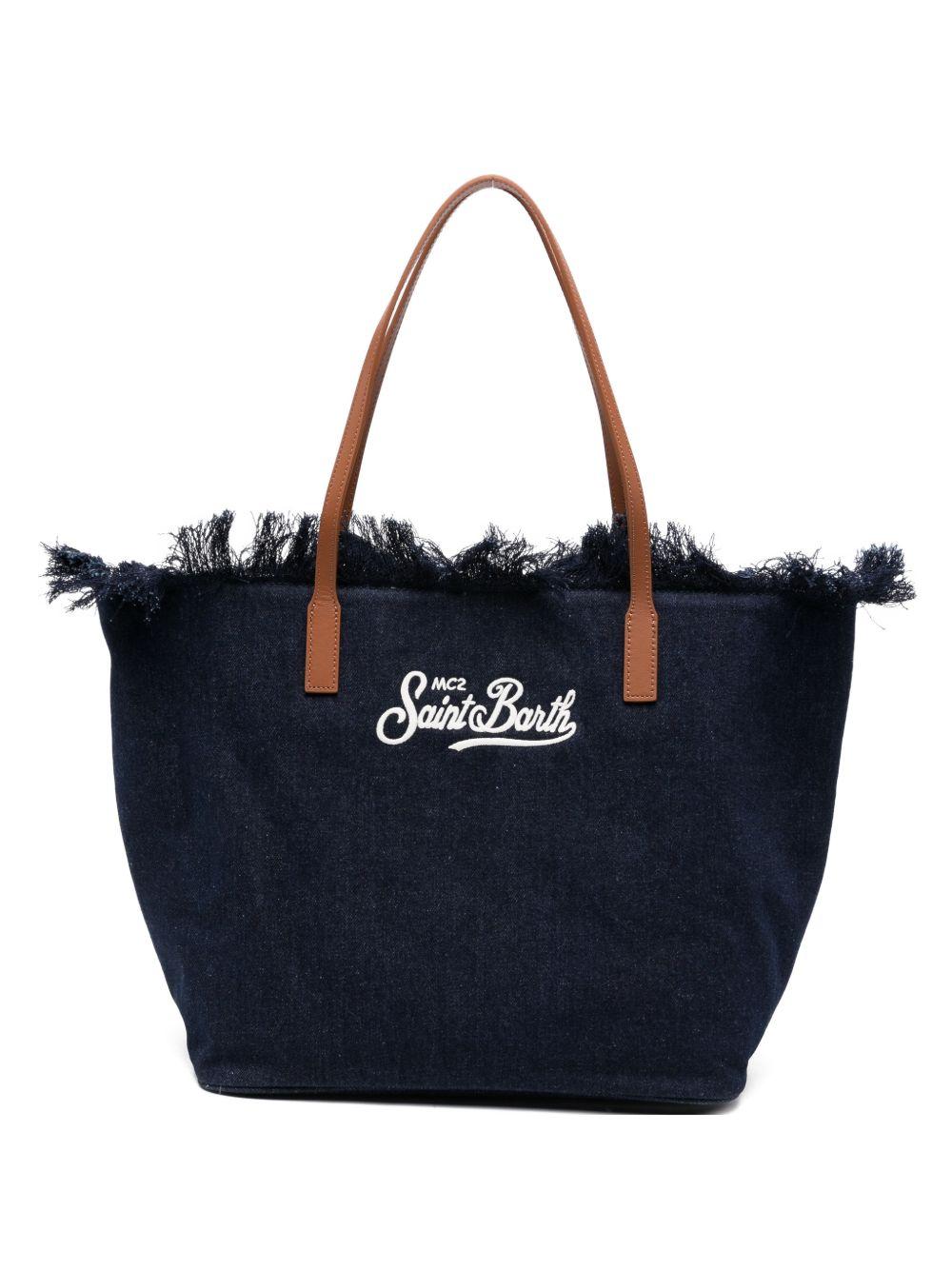 Borsa tote con frange denim CBF0001 01031L MC2 SAINT BARTH 