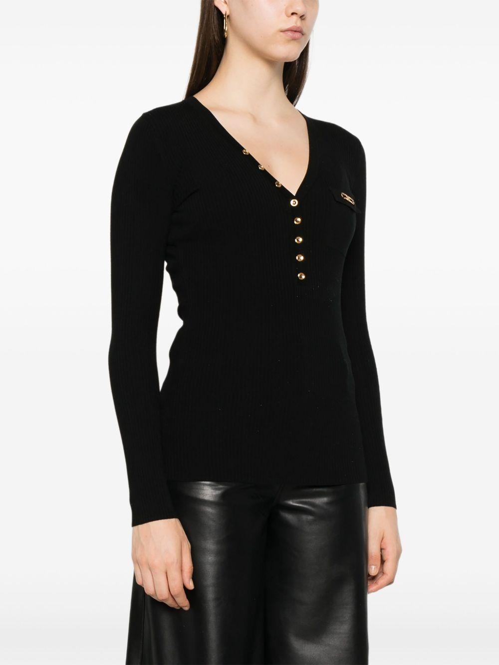 Top a Maniche Lunghe con Bottoni Oro MK12B56E2 110 ELISABETTA FRANCHI 