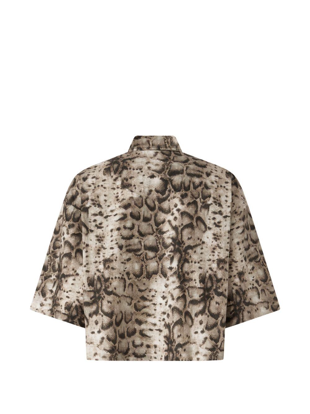 Camicia a maniche corte stampa pitone 106826A3B1 CZ9 PINKO 