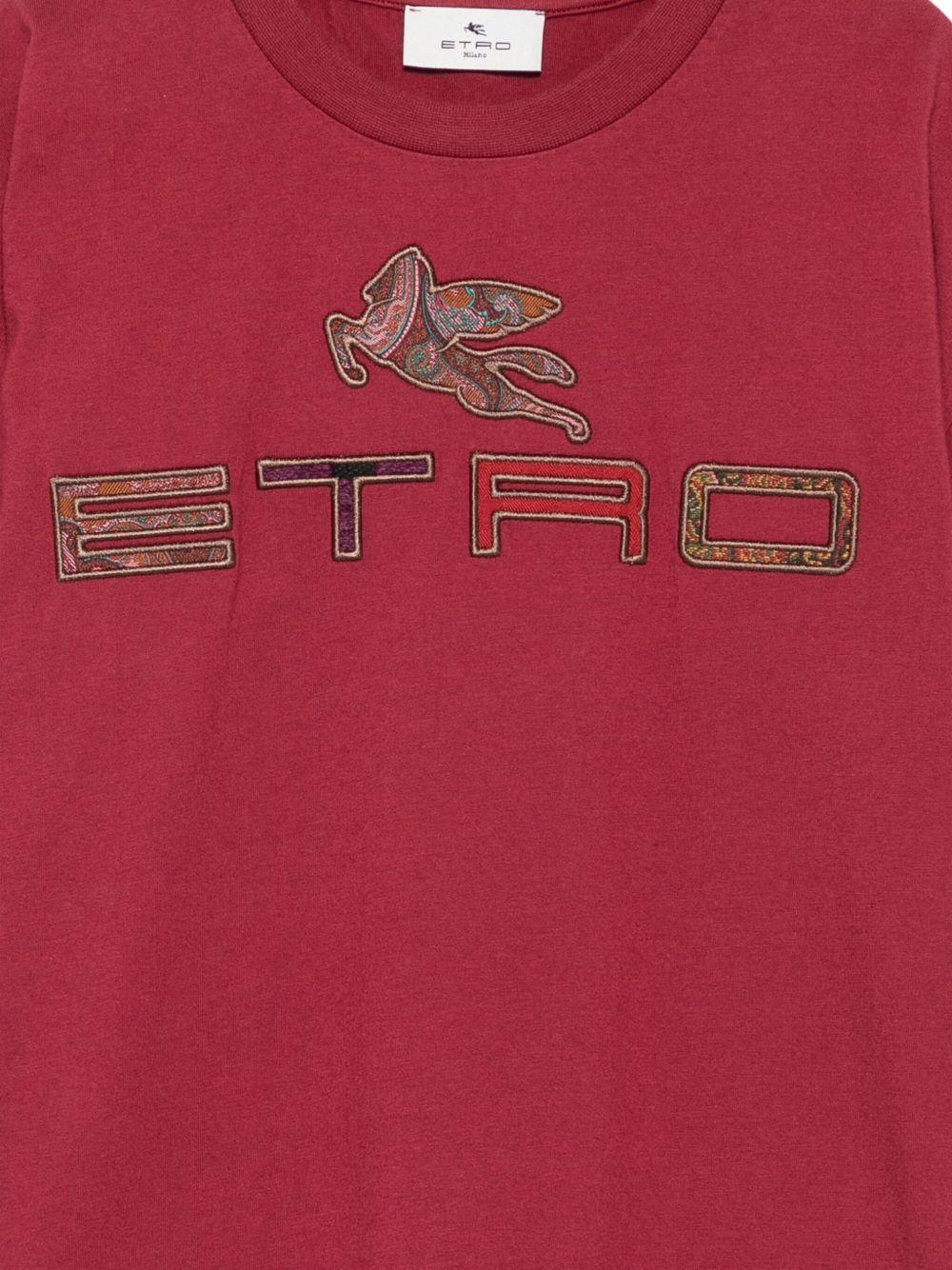 T-shirt Bordeaux con Motivo Pegaso GX8P21Z2904 416 ETRO KIDS 