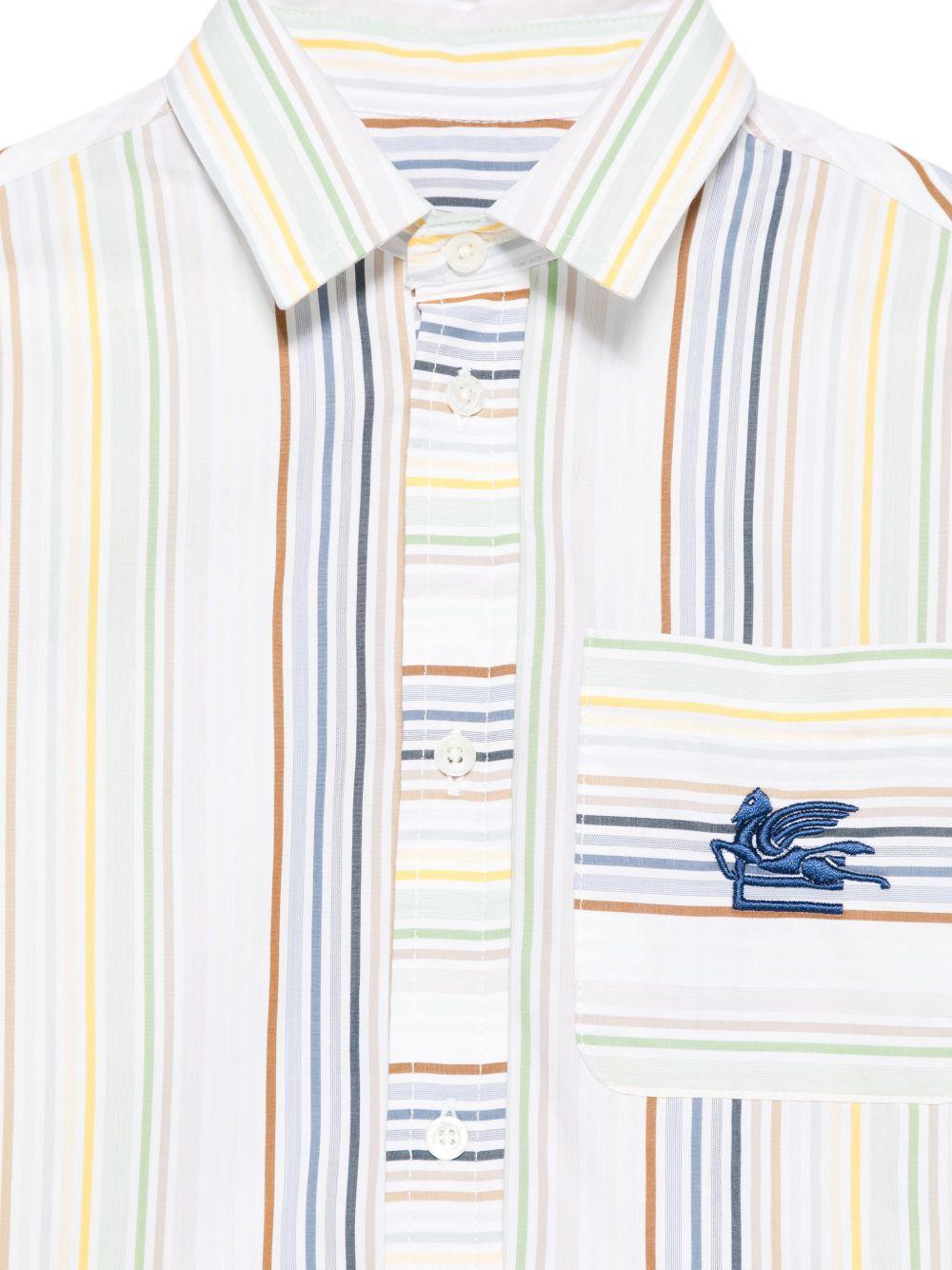 Camicia a righe in cotone con taschino GY5P20Z3654 101RO ETRO KIDS 