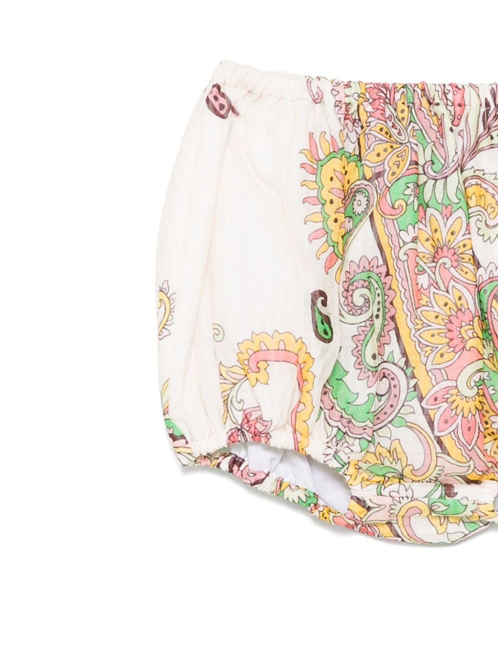 Completo avorio stampa paisley neonata (2pz)