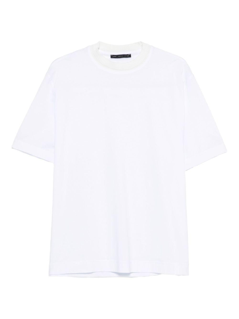 T-shirt bianca a maniche corte con collo rotondo L1TFW25266568 A001 LOW BRAND 