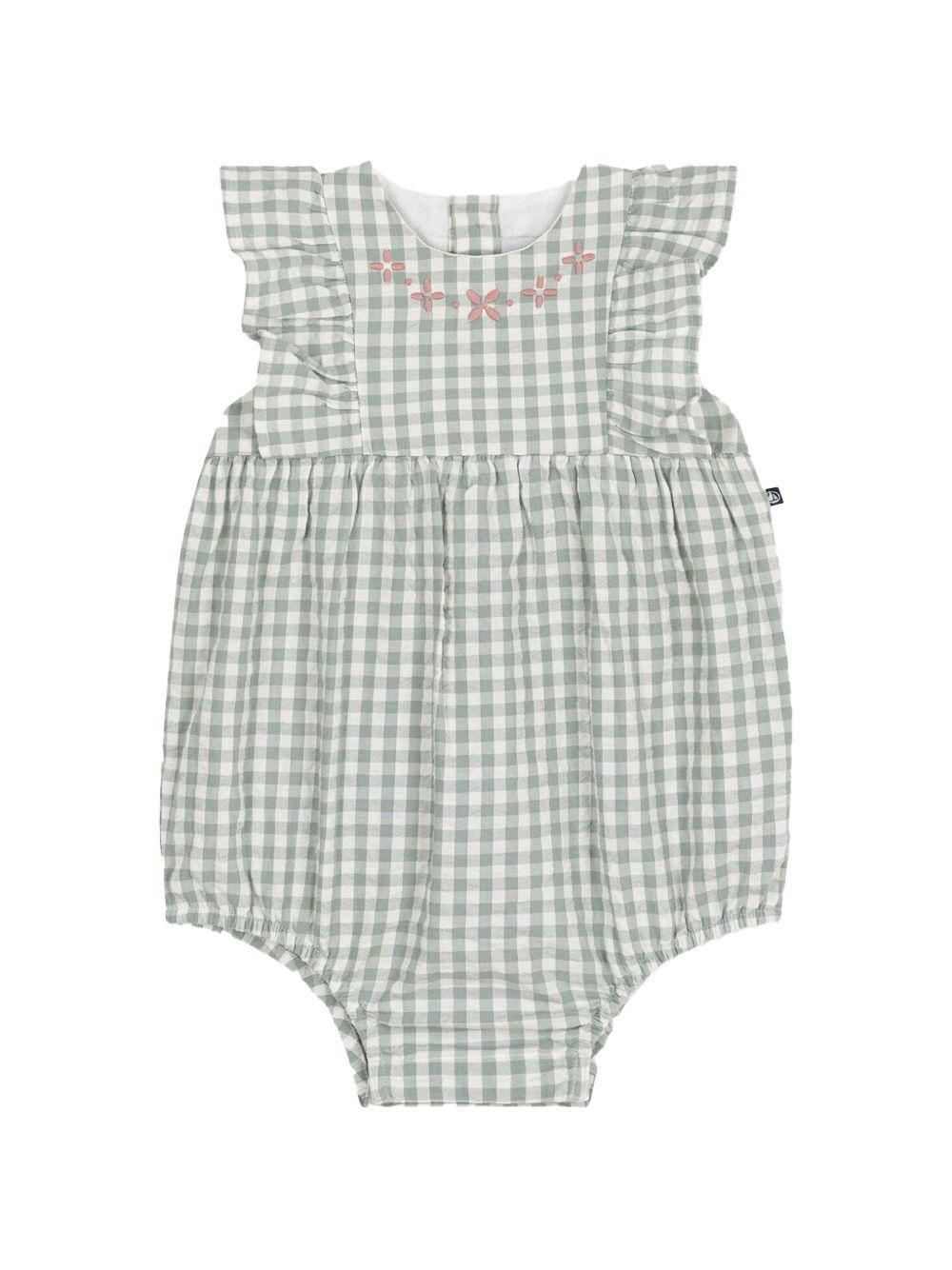 Tutina con fantasia a quadretti e ricami A0CED 01 PETIT BATEAU KIDS 
