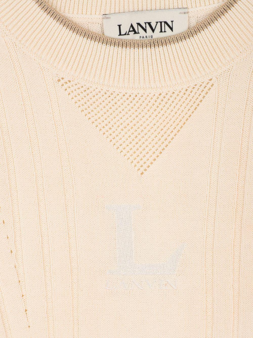 Maglia a maniche corte con dettagli traforati N30350 519 LANVIN KIDS 