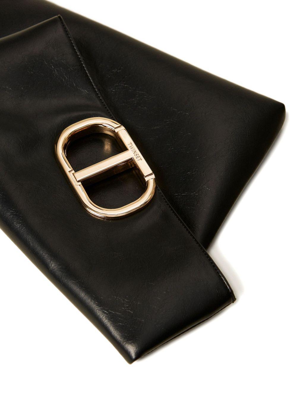 Borsa Tote Nera con Fibbia Dorata 252TD8090 00006 TWINSET 
