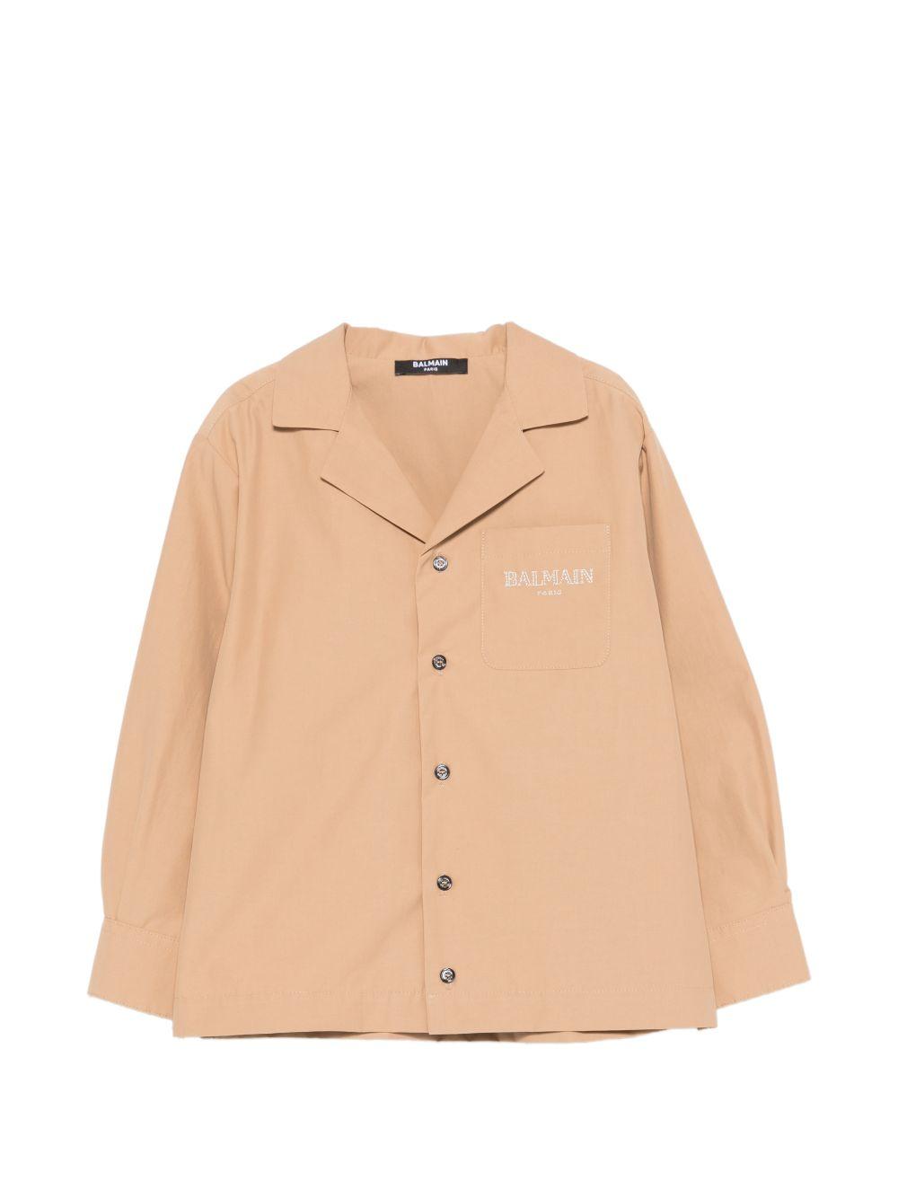 Camicia con colletto a revers BY2P90B0094 116 BALMAIN KIDS 