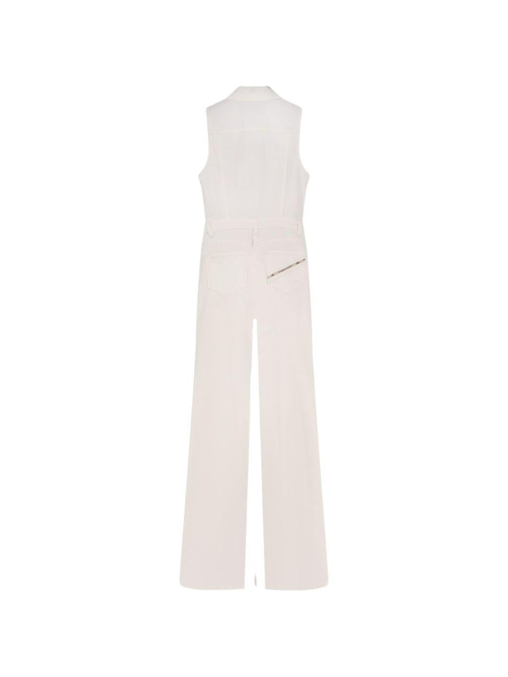 Jumpsuit in cotone avorio con bottoni dorati TJ45N61E2 360 ELISABETTA FRANCHI 