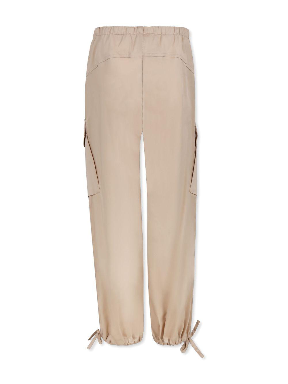 Pantalone cargo beige mino logo laterale
