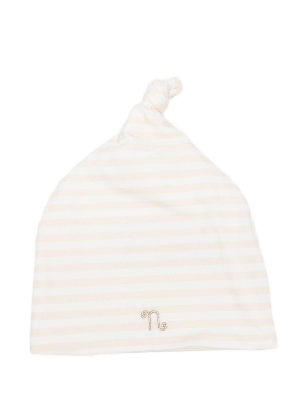Cappello a righe in cotone con nodo E26105 BEIGE NANAN KIDS 