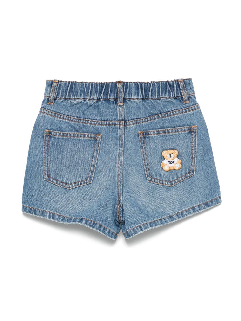 Short denim mini teddy ricamo