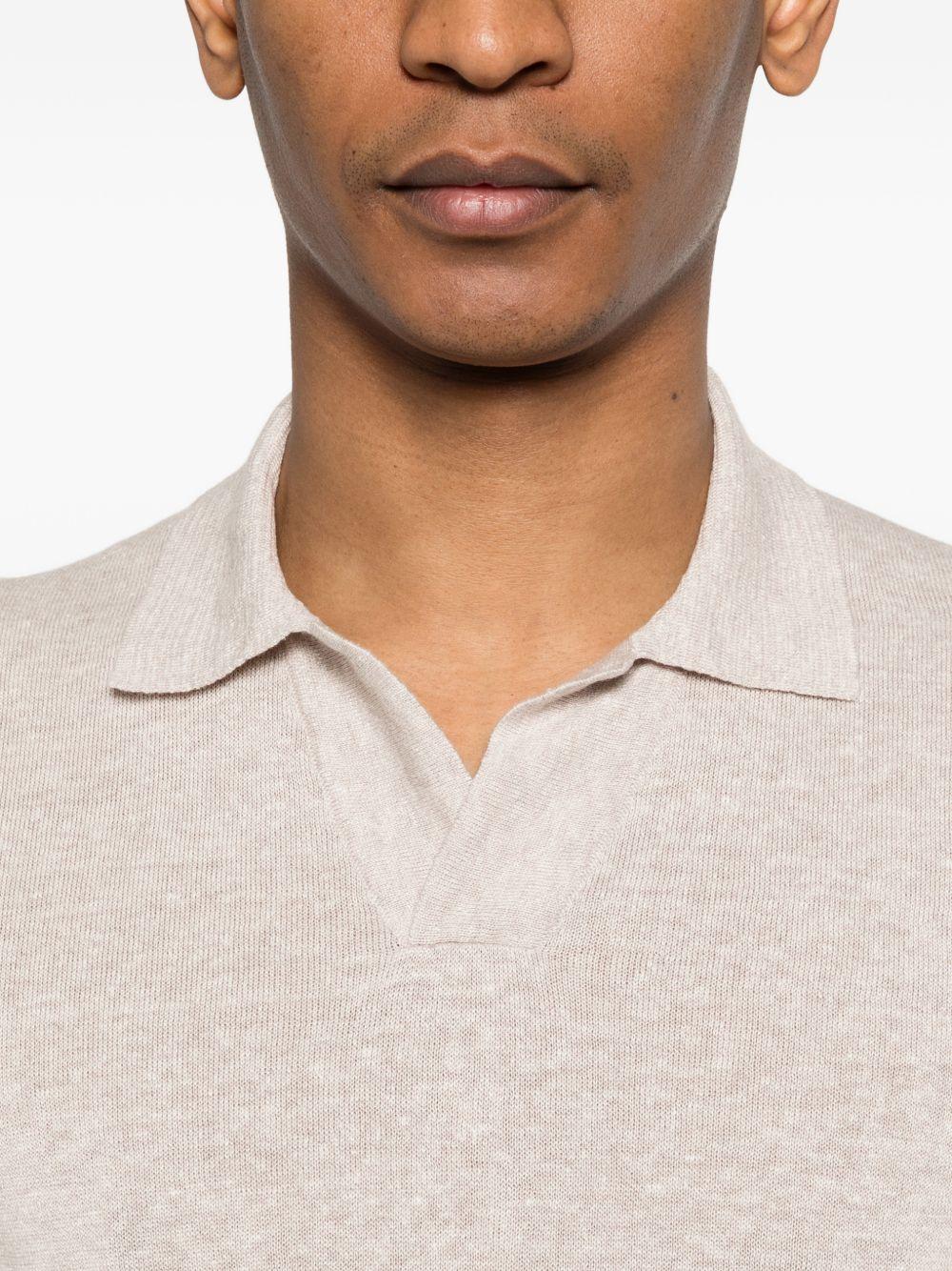Polo in lino e cotone scollo a V KEITHGSE2602 110 TAGLIATORE 