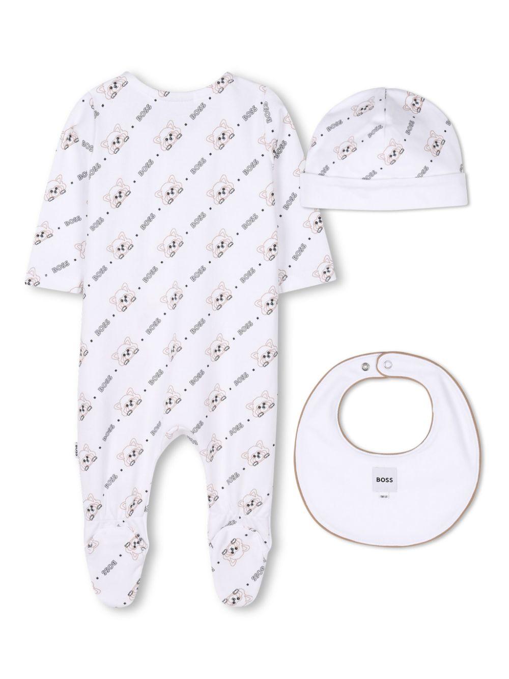 Set bianco con fantasia neonato (3pz)
