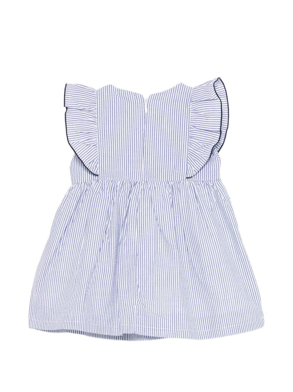 Abito in cotone a righe con fiocco E26485 BLU NANAN KIDS 
