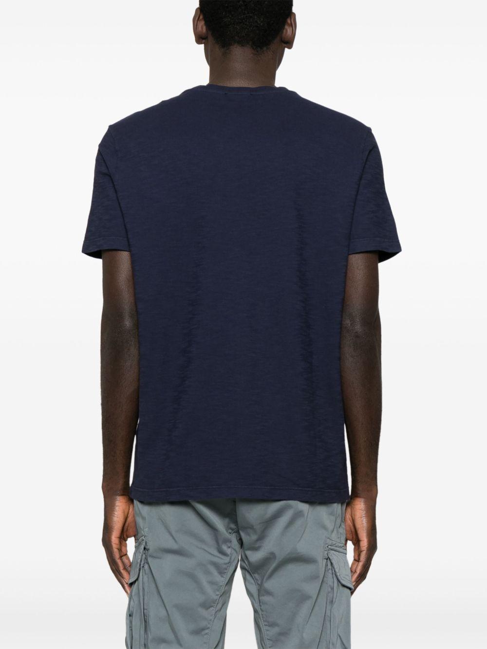 T-shirt blu mini logo ricamo US198JF0195UZL4 890 DONDUP 