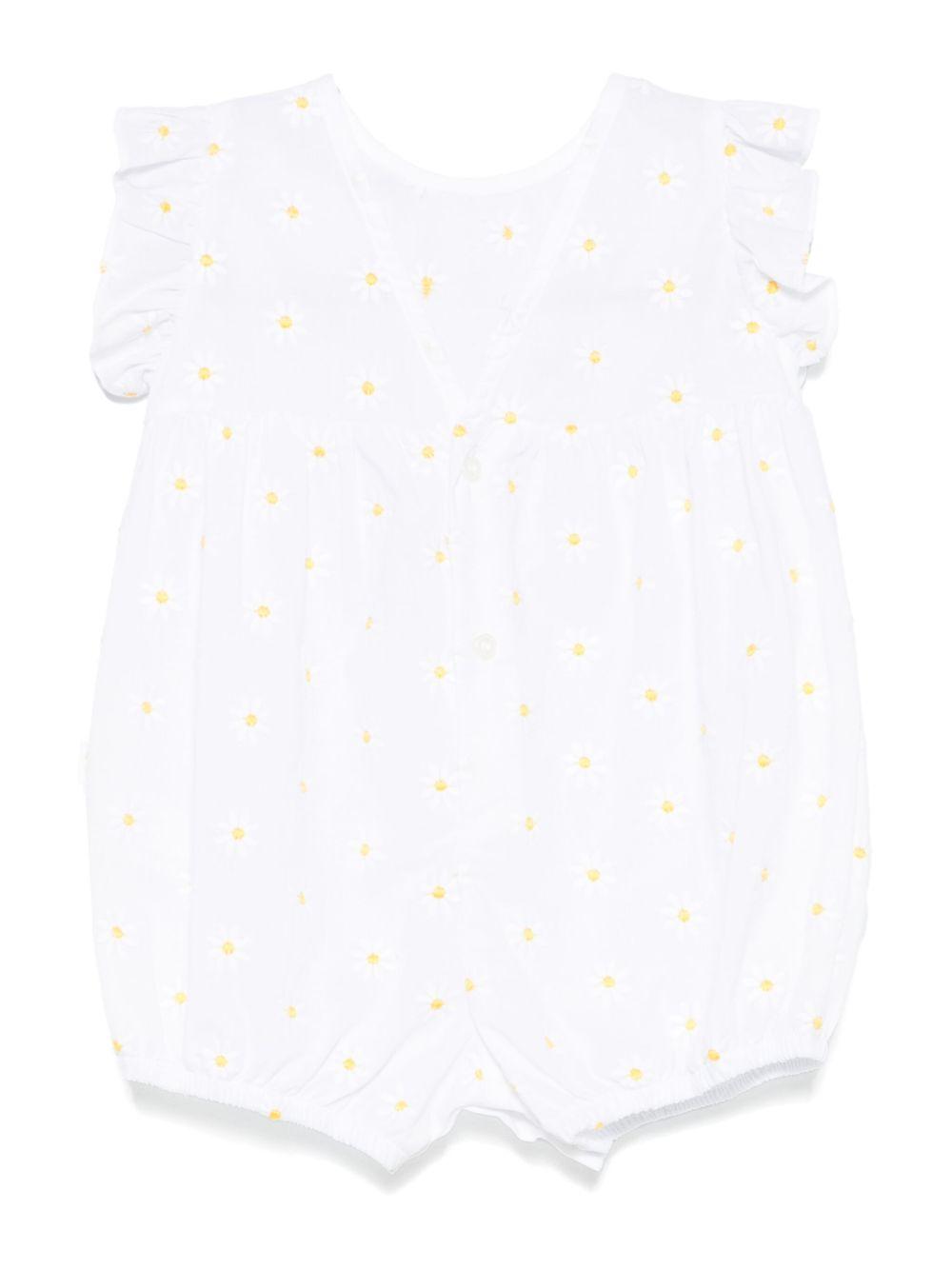 Pagliaccetto bianco con margherite all-over