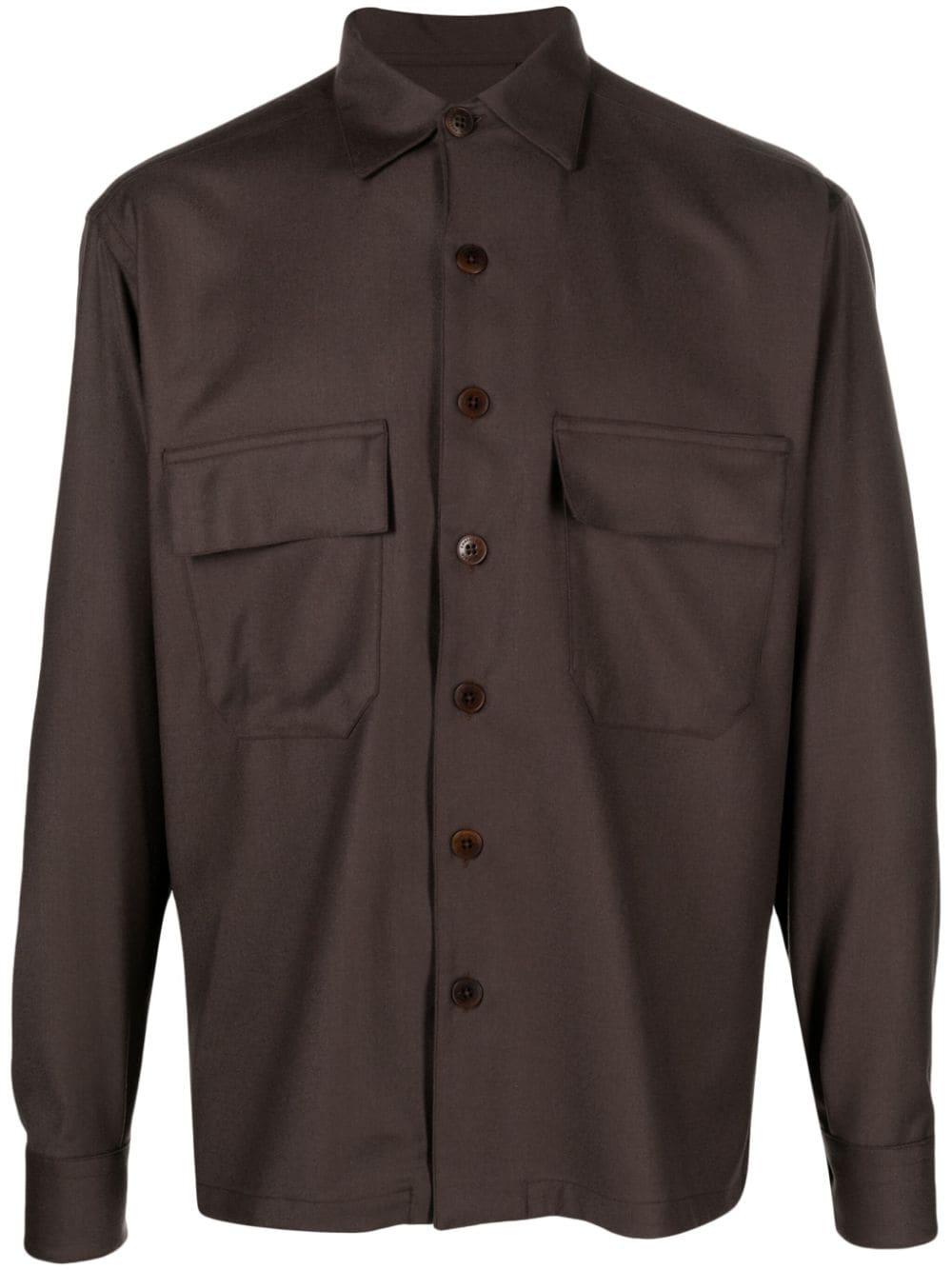 Camicia Uomo Cioccolato Lana
