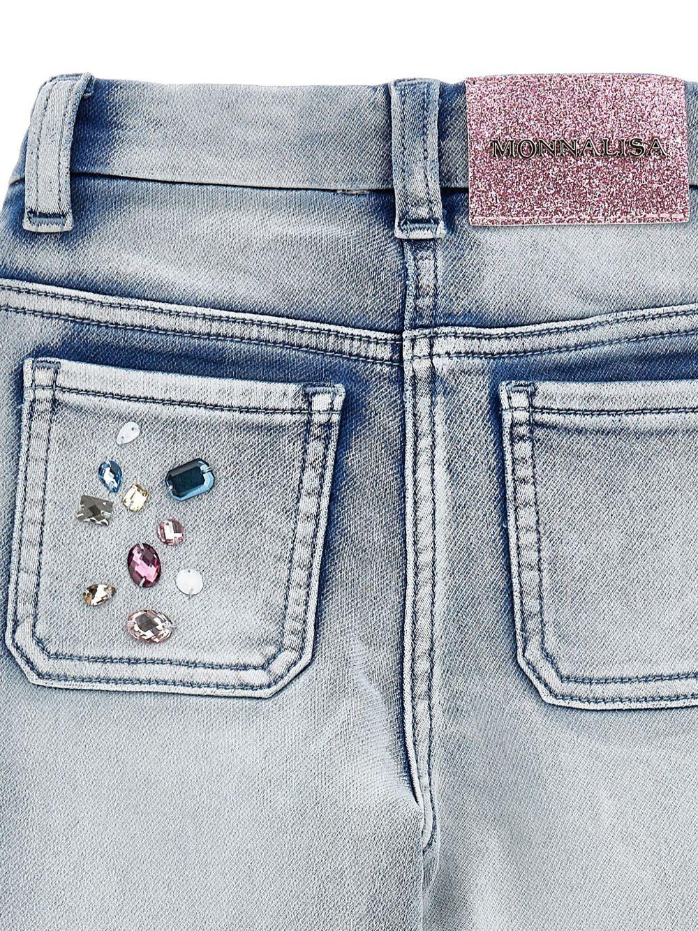 Jeans Azzurri con Gemme 19F4036042 0062 MONNALISA KIDS 