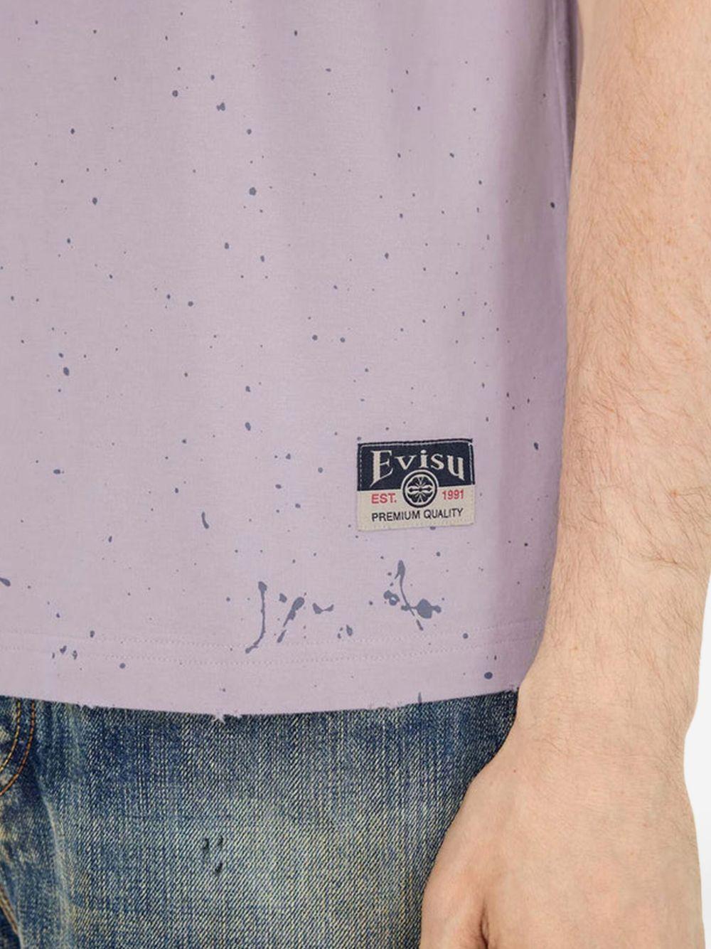 T-shirt viola chiaro logo gabbiano spray 2ESHTM5TS1136 PRL EVISU 