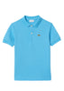 Polo azzurra mini logo ricamo