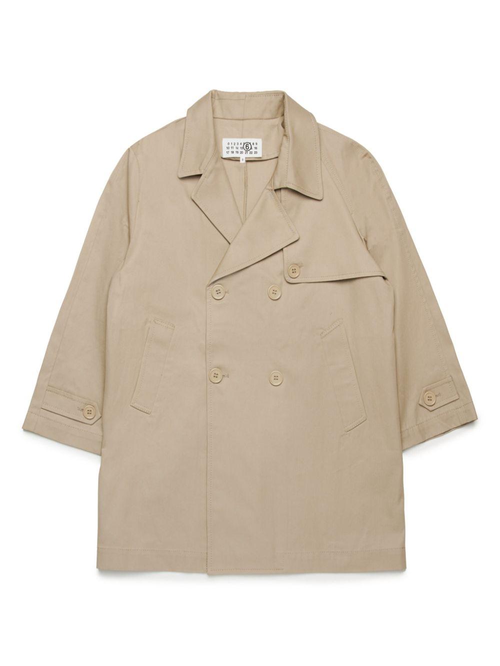 Trench beige doppiopetto M60721MM05D M6709 MM6 MAISON MARGIELA KIDS 
