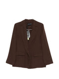 Blazer in lyocell e lino con revers a dente