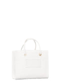 Small ivory jacquard raffia tote
