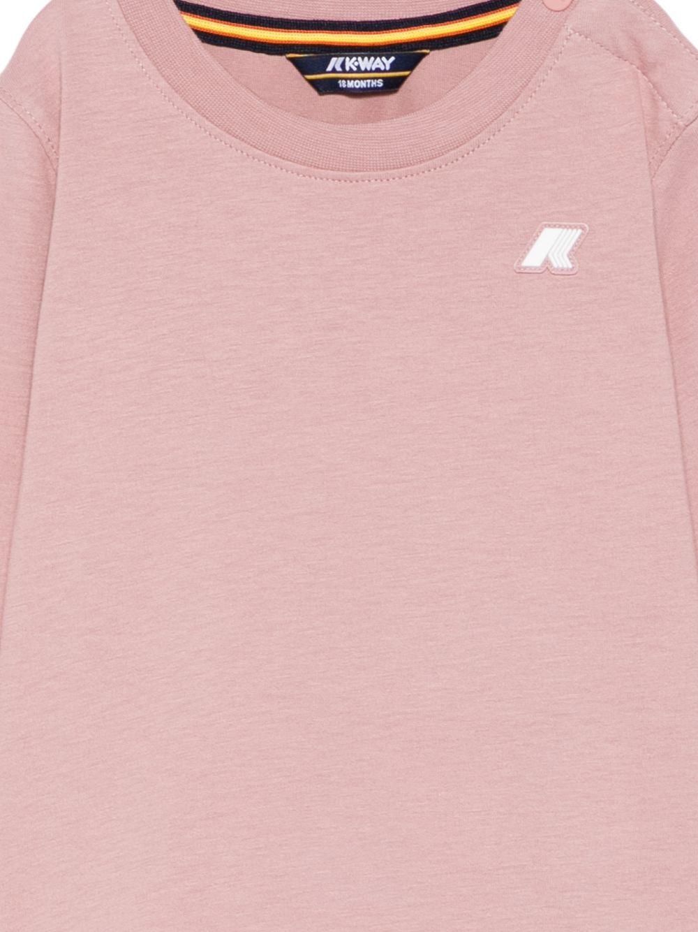 T-shirt rosa maniche lunghe con logo K6123WW WDV K-WAY KIDS 