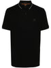 Polo passertip nera logo ricamo