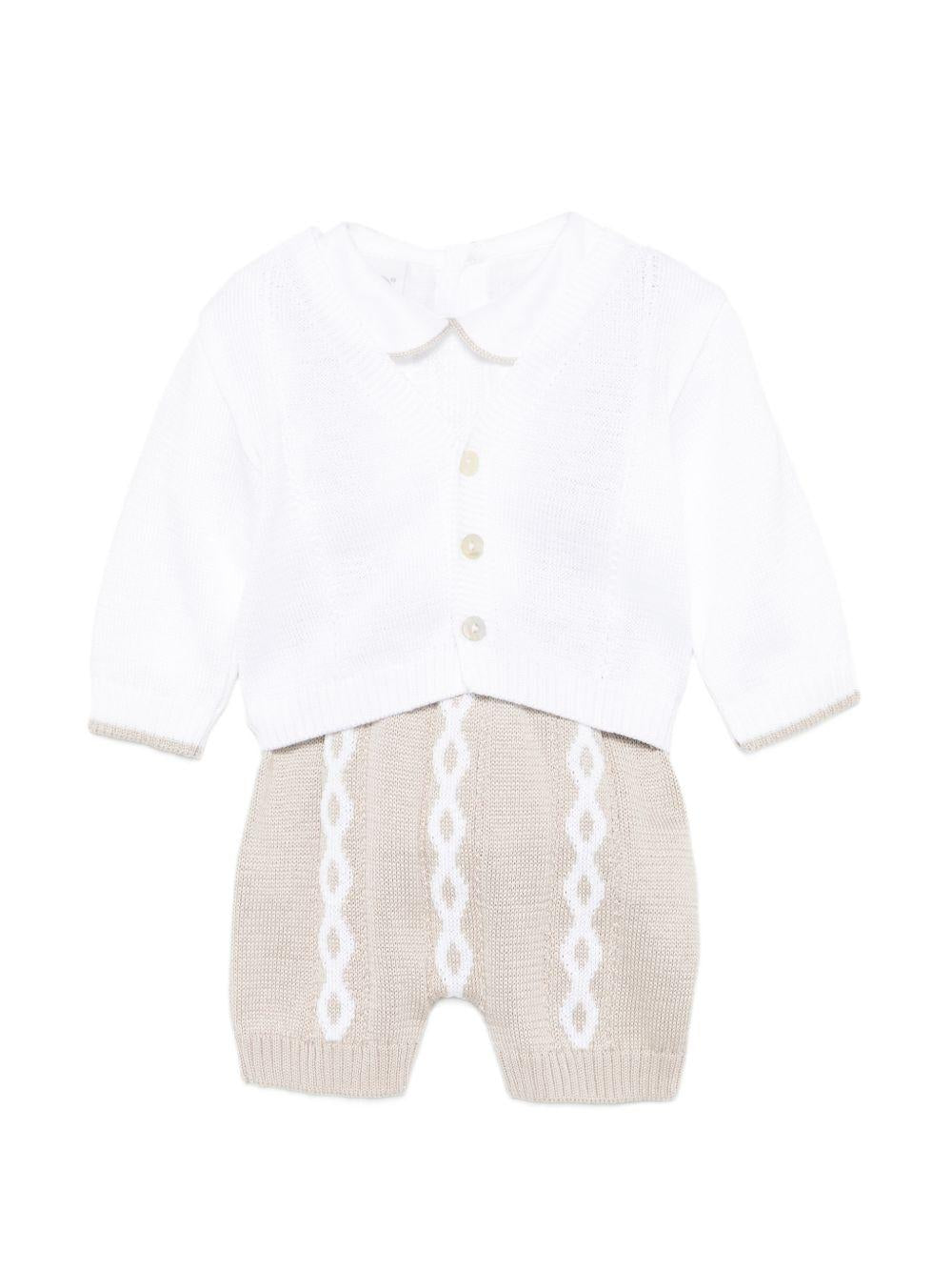Completo maglia e pantaloni in cotone con colletto EK6160 C10060 MARLU' KIDS 