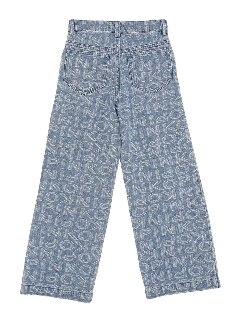 Jeans denim logo all-over