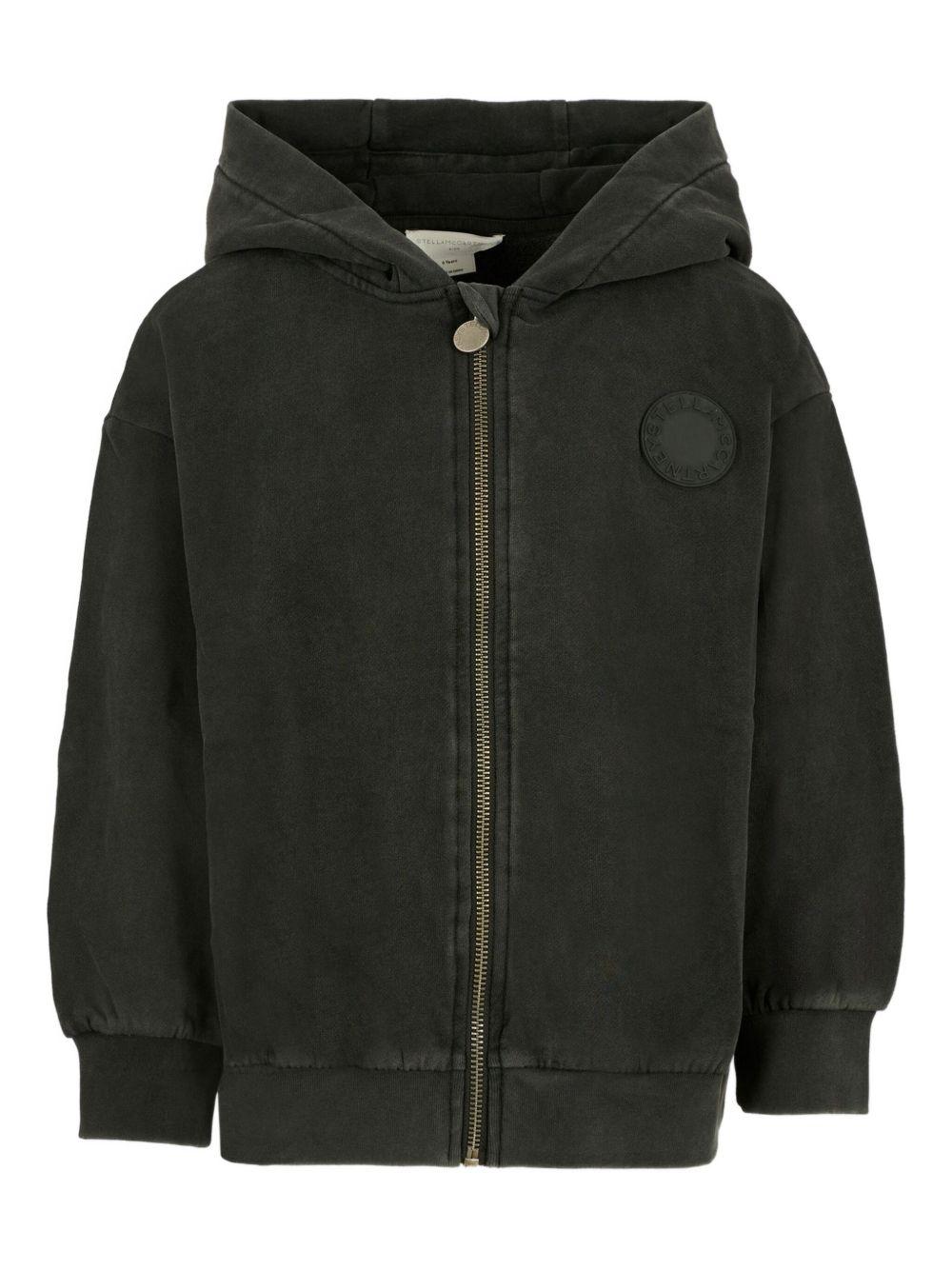 Felpa Nera con Zip e Logo TX4R60Z3059 930 STELLA MCCARTNEY KIDS 