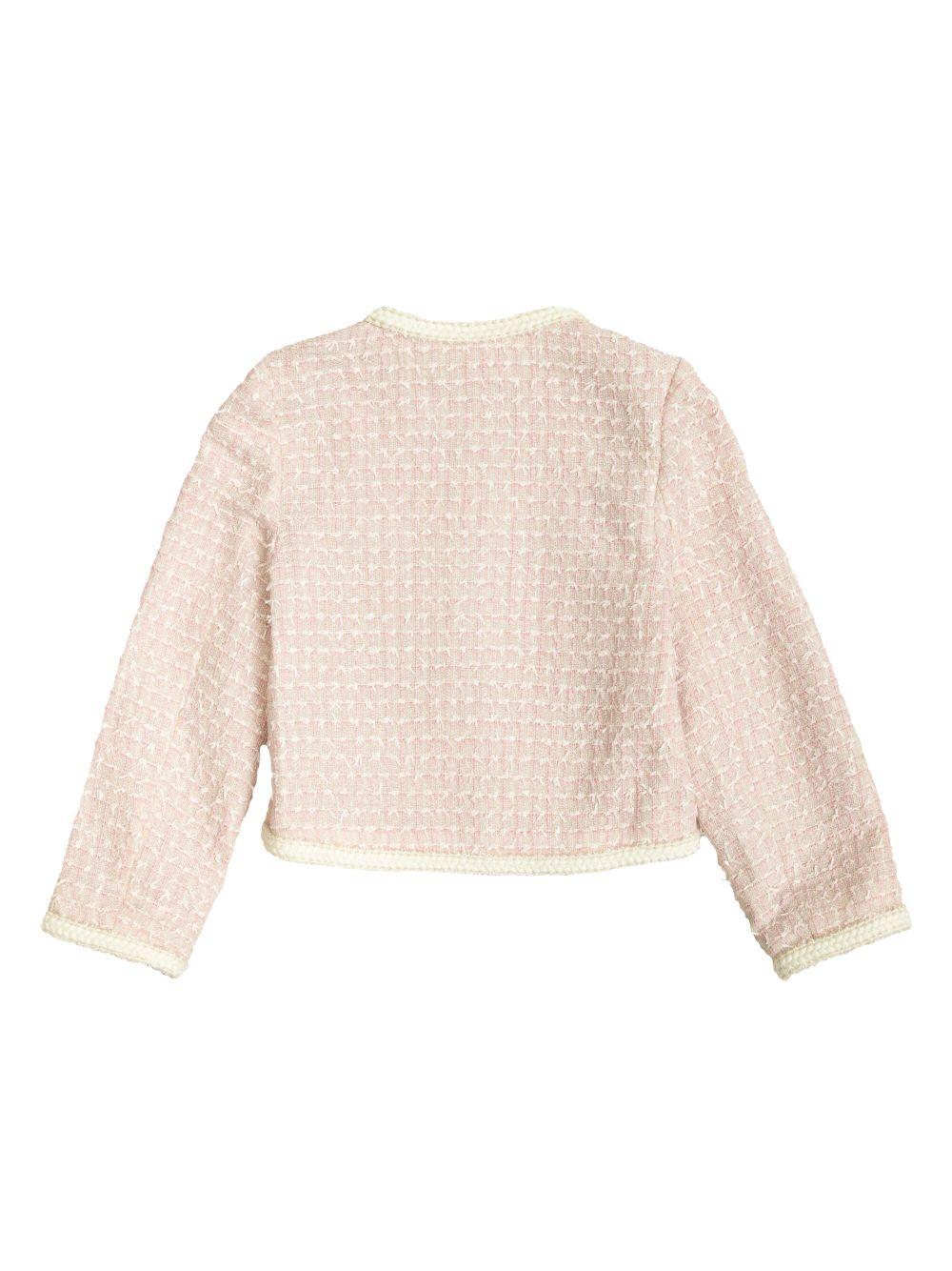 Giacca rosa tweed con fiocchi
