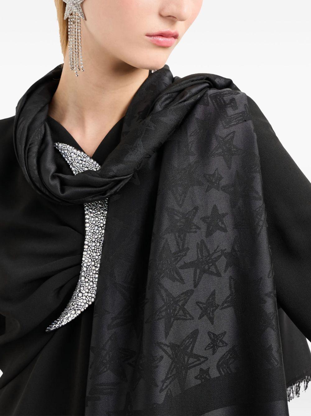 Stola nera stelle all-over 6352764F320 00020 EMPORIO ARMANI 