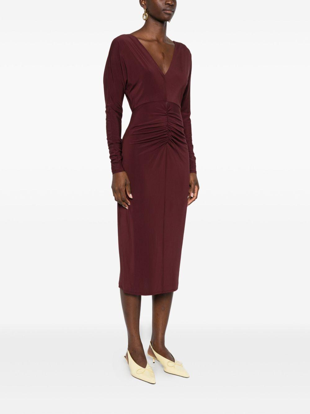 Abito midi con ruches sul davanti 2526626041600 002 MAX MARA STUDIO 
