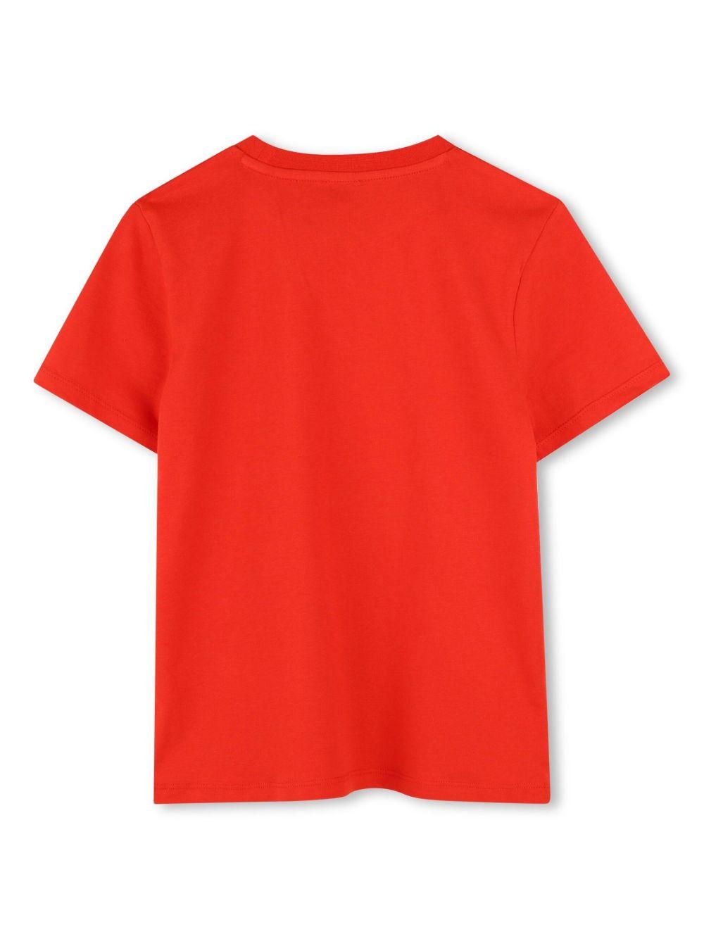 T-shirt rossa stampa logo lettering
