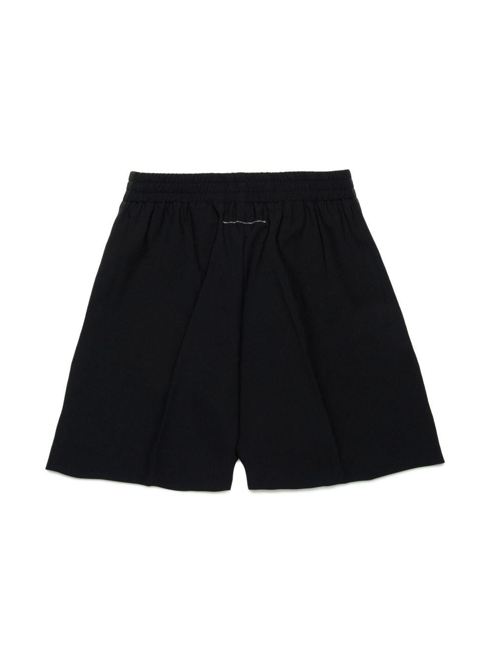 Bermuda nero con bade laterali M60747MM05G M6900 MM6 MAISON MARGIELA KIDS 