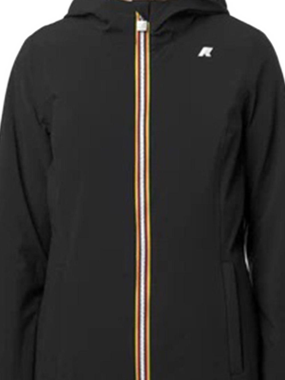 Cappotto nero con cappuccio e zip a doppio cursore K6128UW BC9 K-WAY 