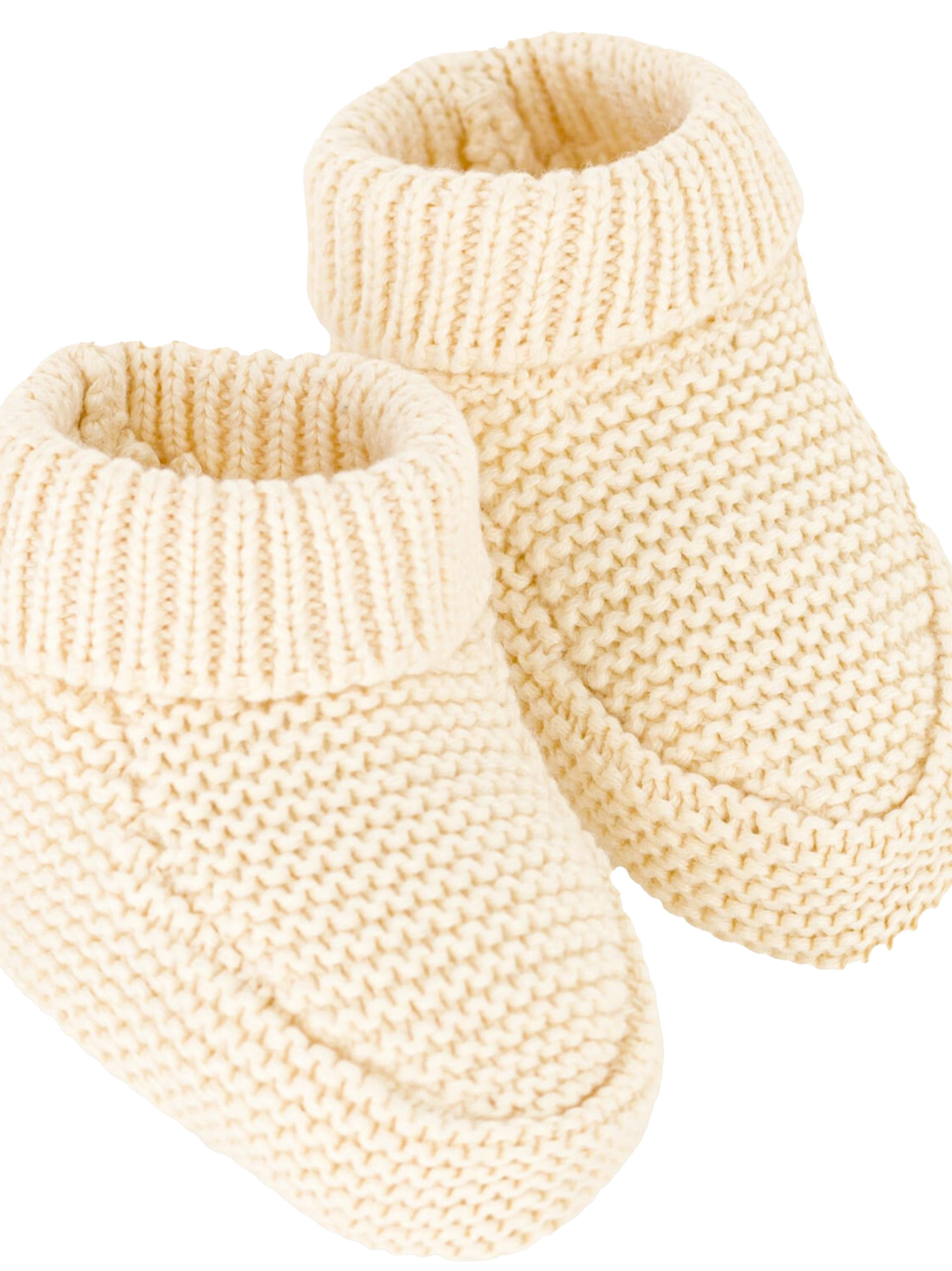 Scarpine in maglia a punto leggero beige