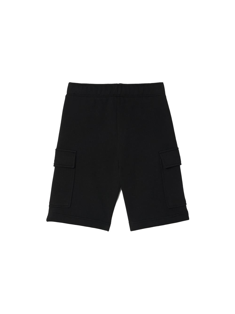 Bermuda cargo nero mini logo ricamo GJ7372 031 LACOSTE KIDS 