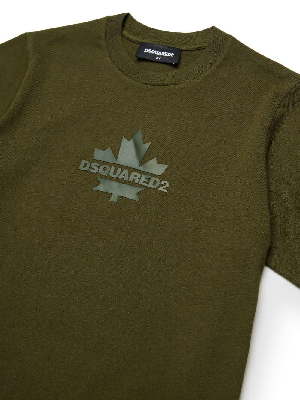T-shirt verde militare logo frontale