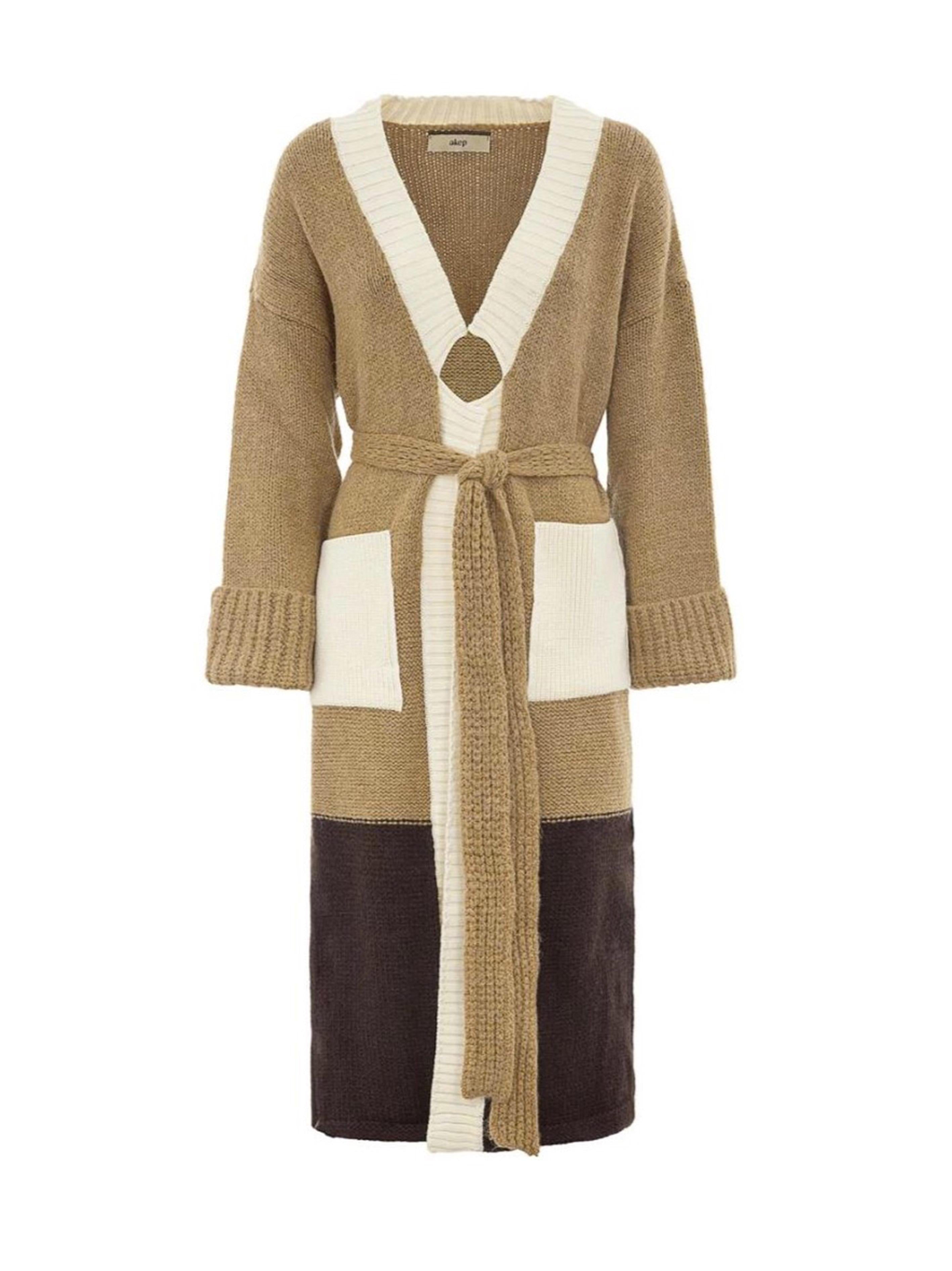 Cardigan color-block lungo