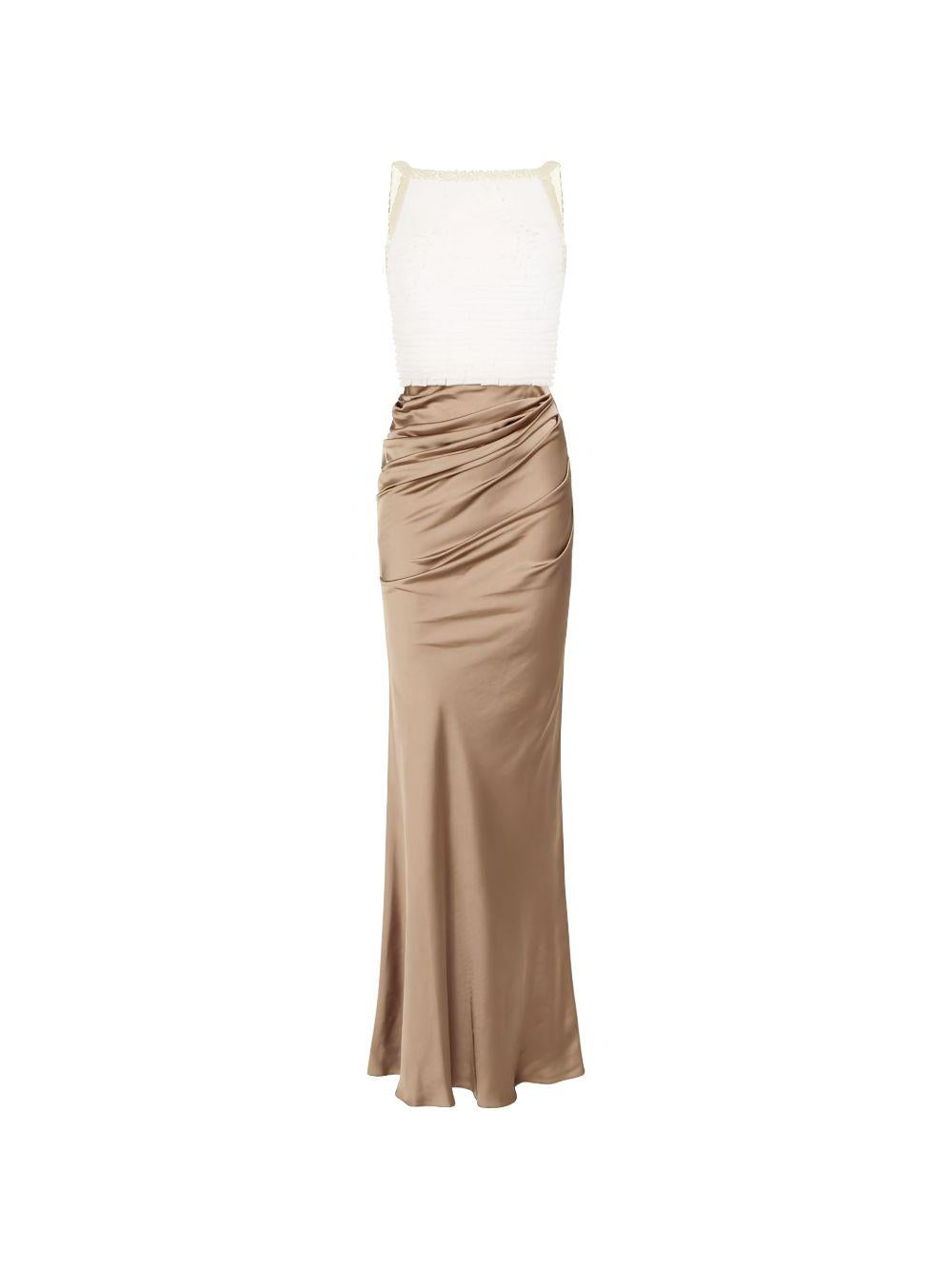 Abito lungo con gonna drappeggiata ABR1762E2 EZ4 ELISABETTA FRANCHI 