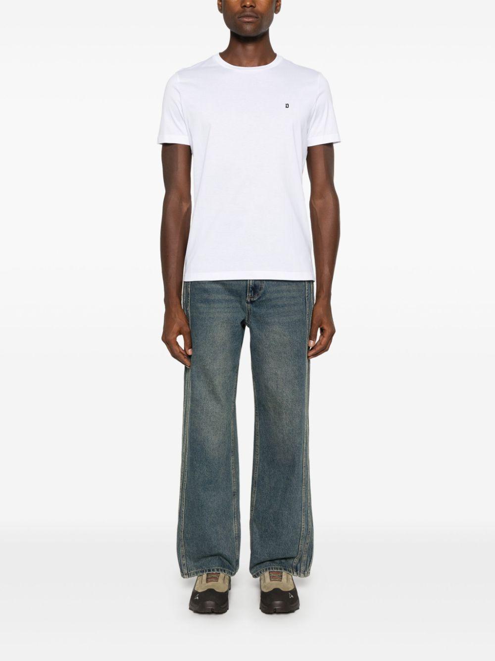 T-shirt bianca logo gommato US198JF0271UZL4 000 DONDUP 