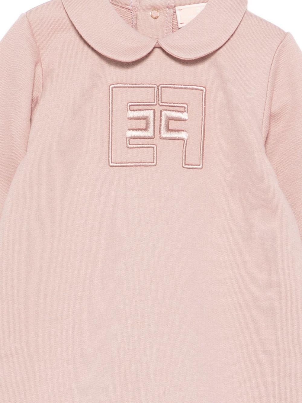 Tutina rosa chiaro con logo ricamato ENTU139FF002 C041 ELISABETTA FRANCHI KIDS 
