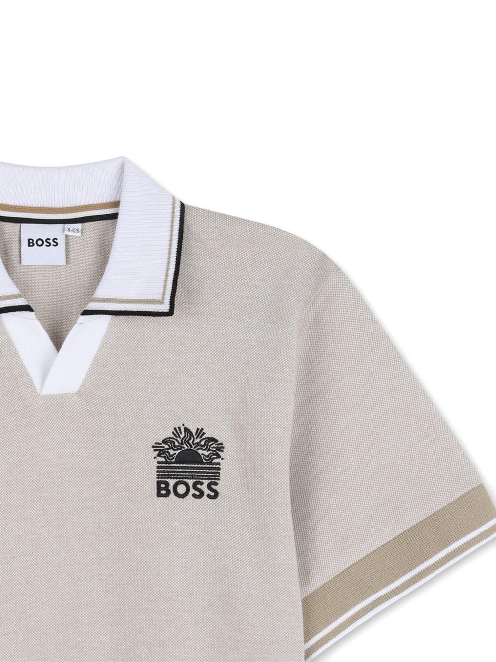 Polo a maniche corte con logo ricamato J53075 249 BOSS KIDSWEAR 